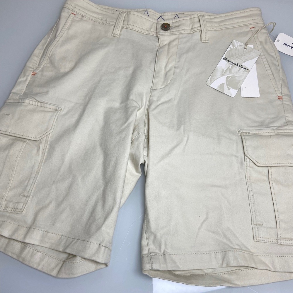 Tommy‎ Bahama Mens 29 Bleached Sand Cabo Coast Cargo 9 Shorts NEW Beach Casual
